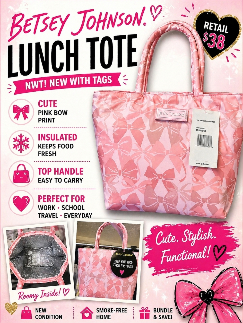 Betsy Johnson NWT Lunch Bag